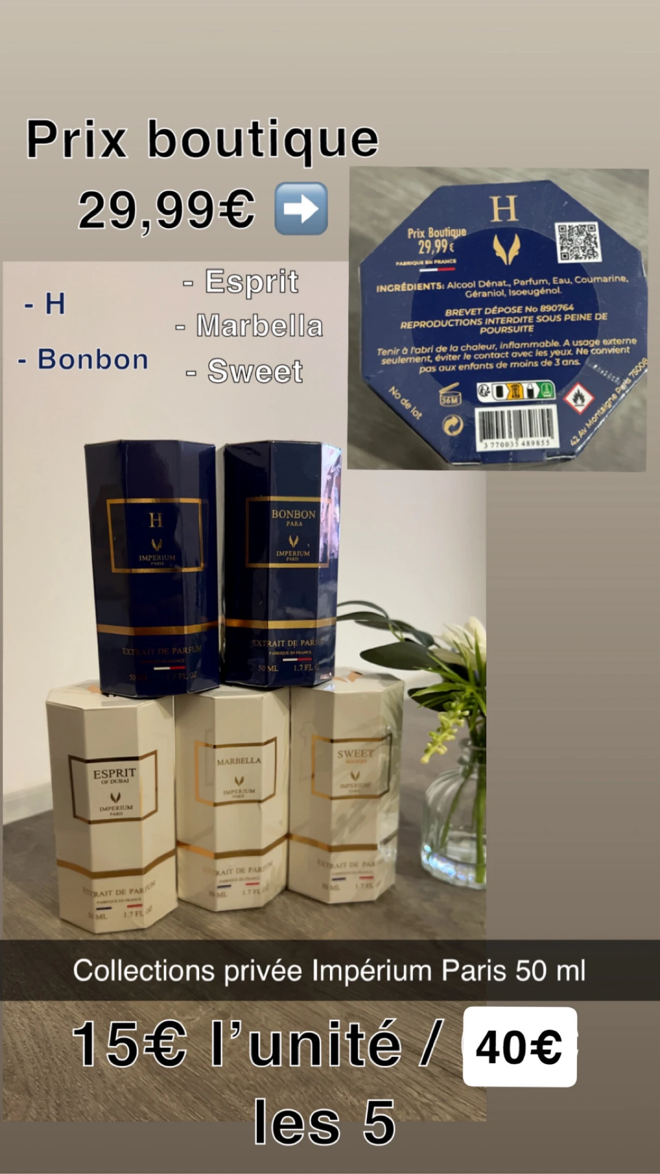 Eau de parfum Collection Privée IMPÉRIUM 50 ml 